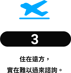 住在遠方，實在難以過來諮詢。